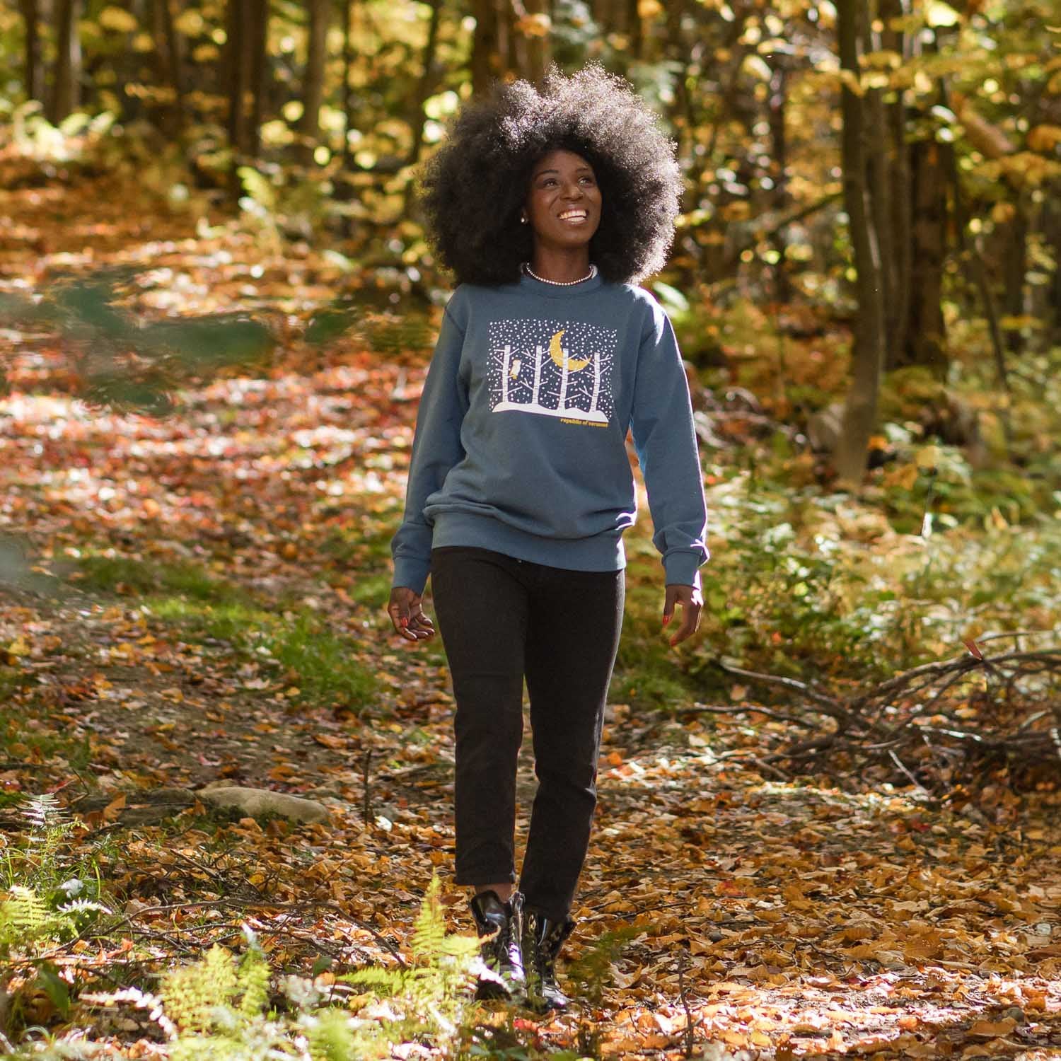 snowy moon sweatshirt