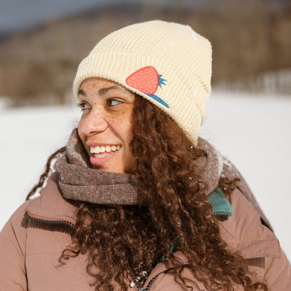 strawberry knit beanie