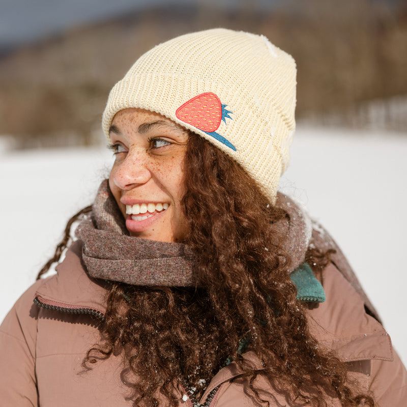 strawberry knit beanie