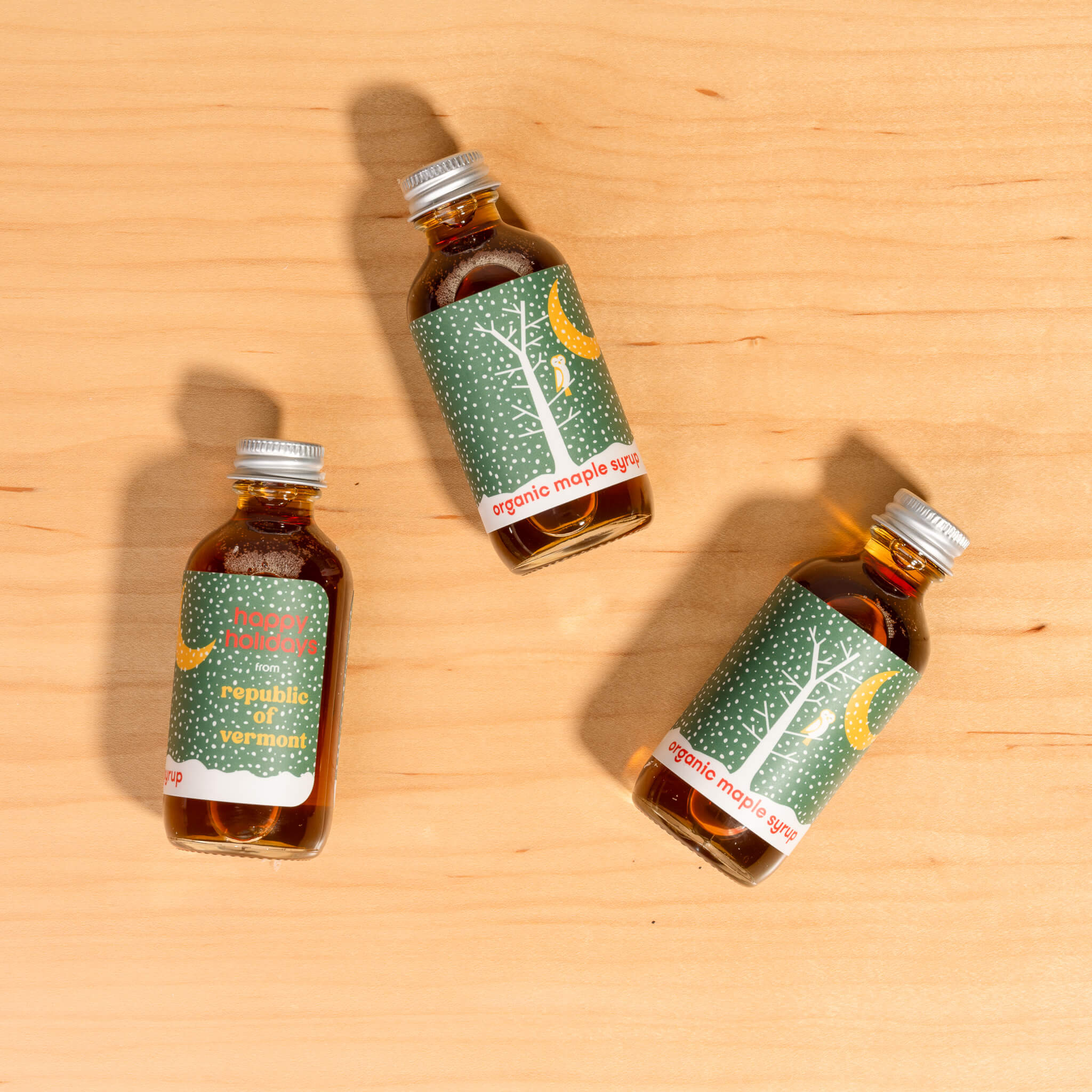 holiday mini maple bottles