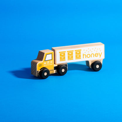 handmade wood semi-truck