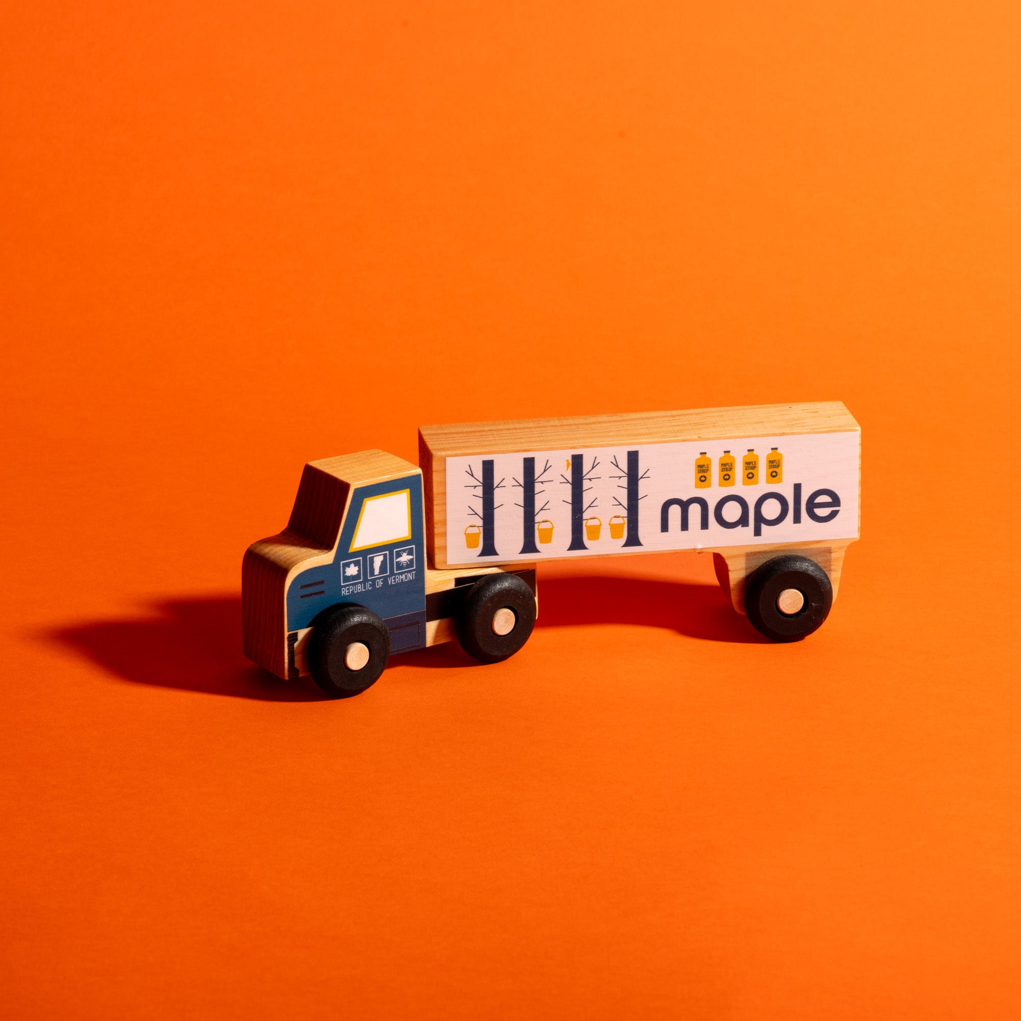 handmade wood semi-truck