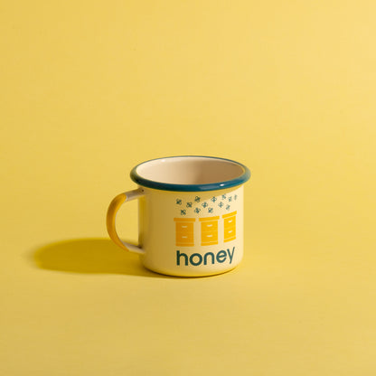honey + maple enamel mugs