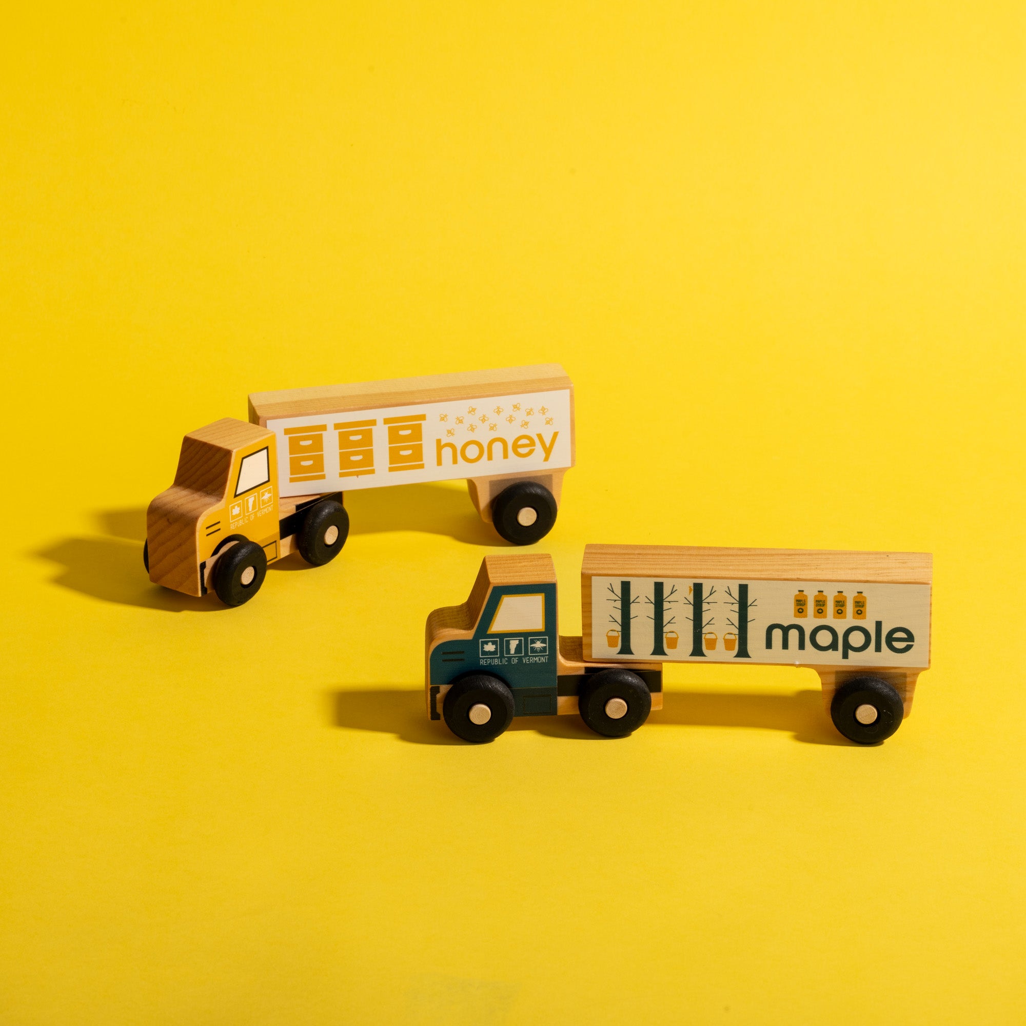 handmade wood semi-truck