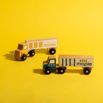 handmade wood semi-truck