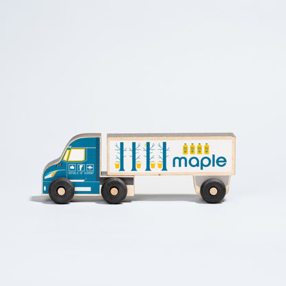 handmade wood semi-truck