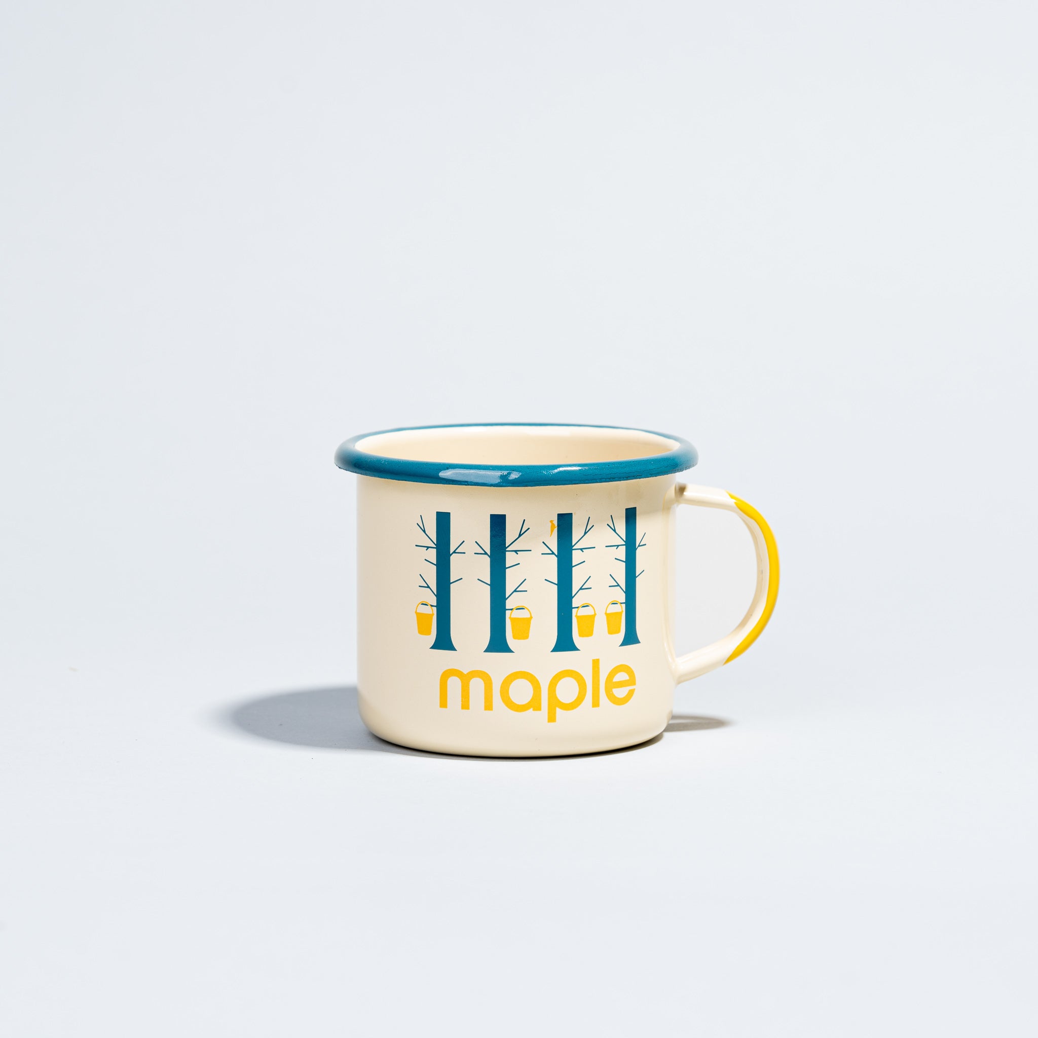 honey + maple enamel mugs