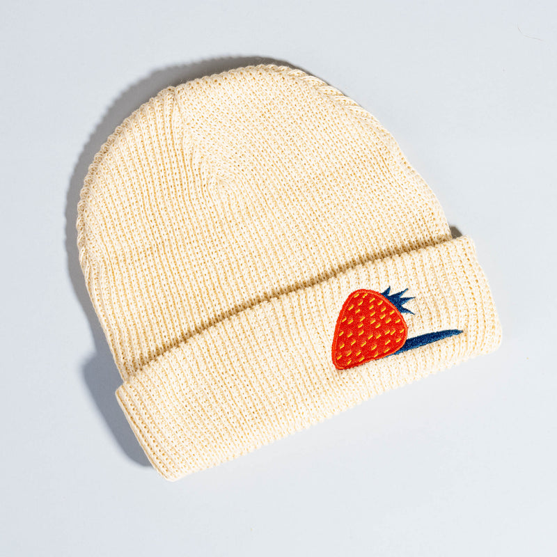 strawberry knit beanie