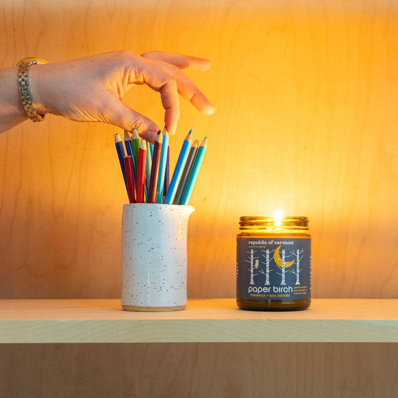 paper birch candle